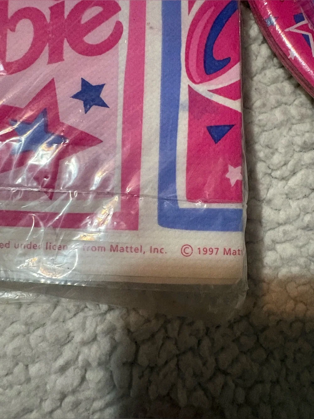 Barbie Vintage 1997 Cheerleading Theme Party Plates and Tablecover